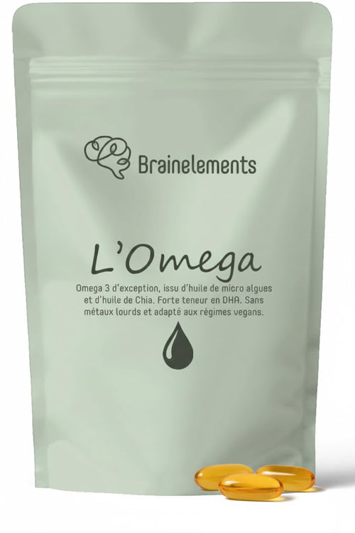 Oméga 3 DHA Vegan – Microalgues & Huile de Chia – 250 mg DHA + ALA – Ultra Pur, Sans Métaux Lourds – Origine France – Humeur, Anti-stress & Bien-être, Neuroprotection