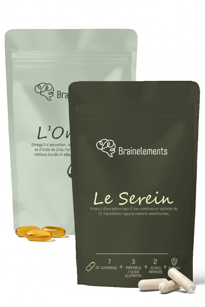  Duo complément alimentaire bien-être mental – Anti-stress, sérénité, calme & soutien de l’humeur – 15 ingrédients rigoureusement sélectionnés : vitamines, Oméga 3, minéraux, acides aminés & safran.